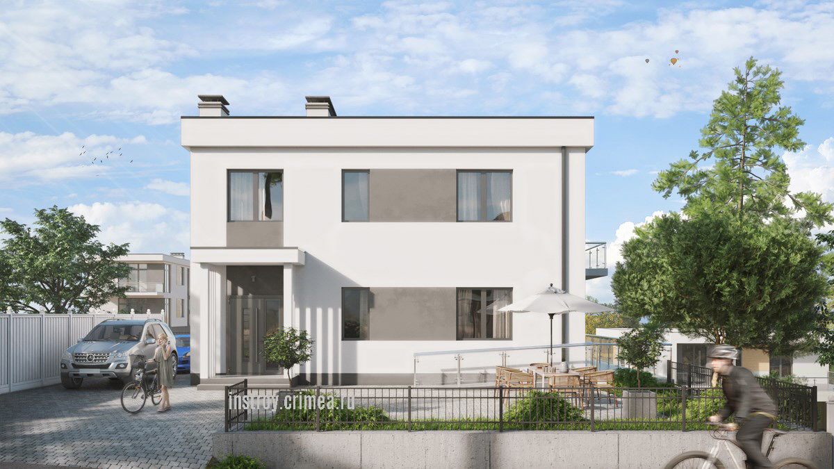 Проект трехэтажного жилого дома 10 на 11 в стиле Хай-тек для строительства в Симферополе.