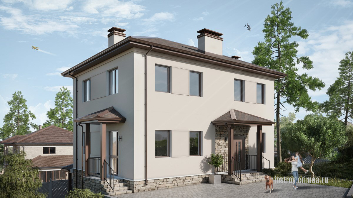 Проект двухэтажного жилого дома 11 на 18 в классическом стиле для строительства в г. Симферополь.