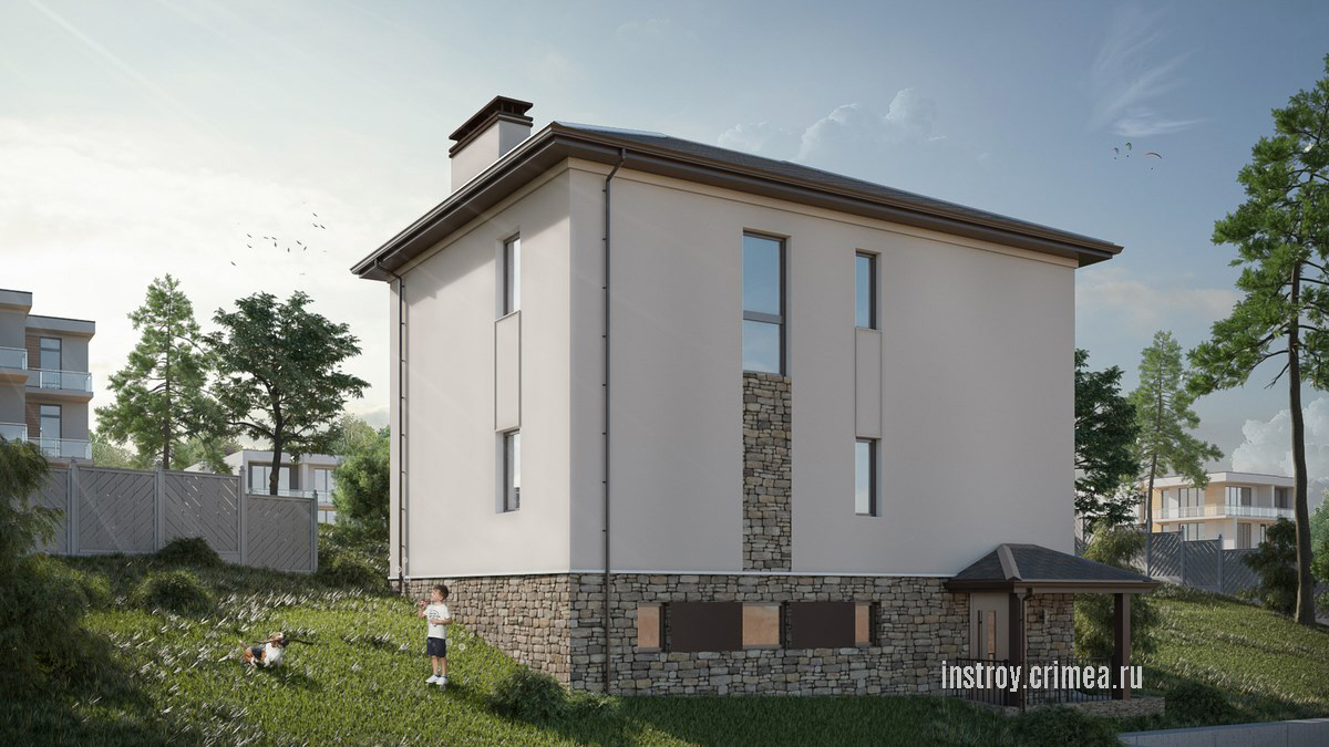 Проект двухэтажного жилого дома 11 на 8 в современном стиле для строительства г. Симферополь.